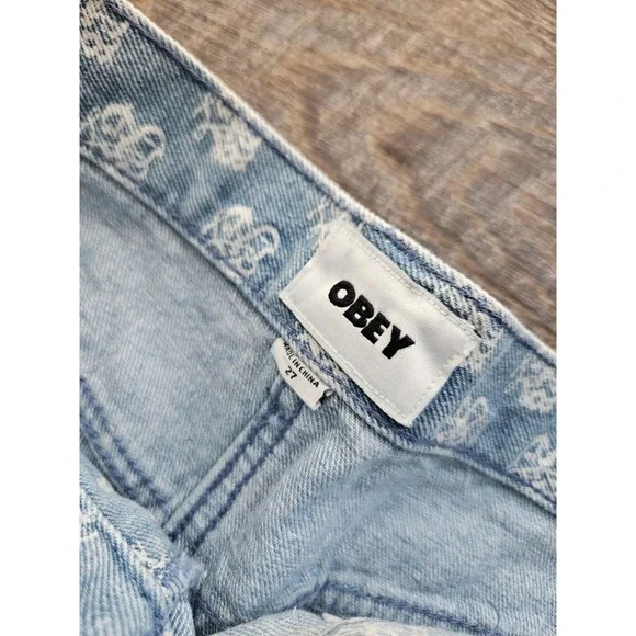 Obey Clash Denim Shorts light indigo size 27 NWT - Picture 3 of 5